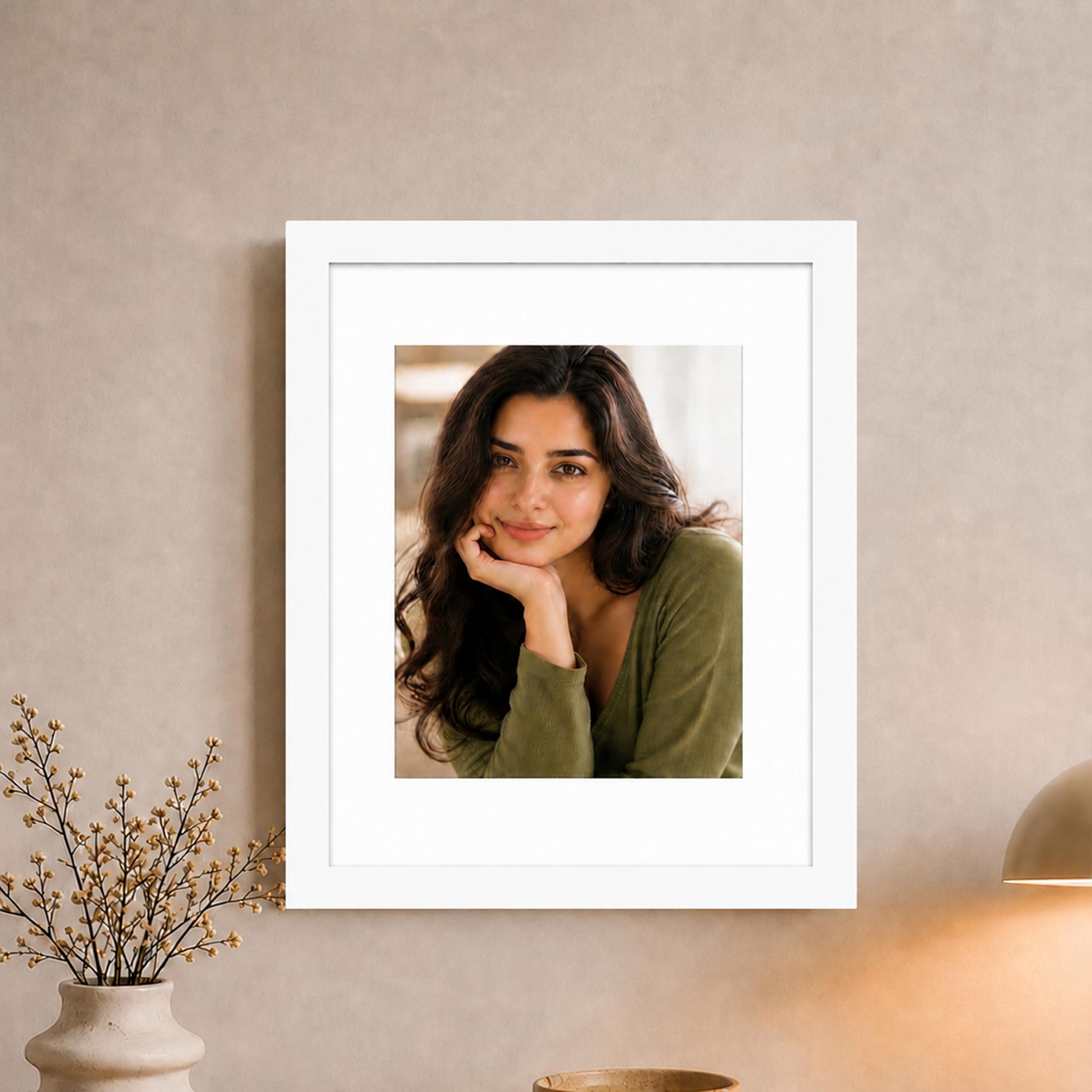 Art Street Synthetic Document Large Size Wall Photo Frame, Big Frames For Wall Artwork, Certificates, Picture & Photographs Home Decor(11x14 Inch, Matted To: 8x10 Inch, White)