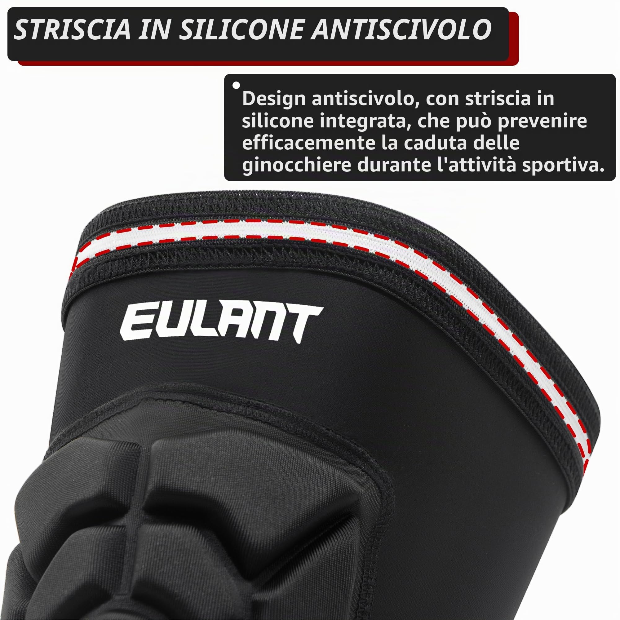EULANT Elastico Ginocchiere MTB per Donna & Uomo,Sottile Protezioni Portiere Calcio,Morbido Ginocchiera Pallavolo,Protezioni Ginocchia per Danza Pallamano Ginnastica Ritmica Pattinaggio Yoga