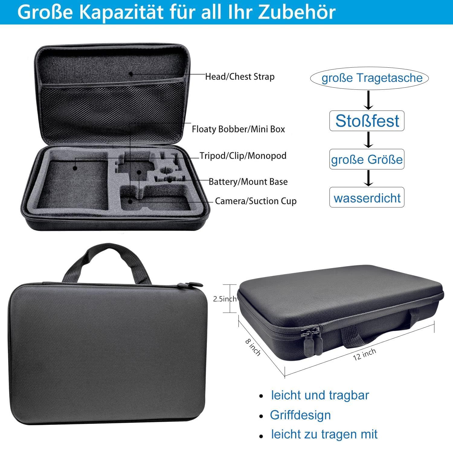 Kit D'accessoires Pour GoPro HERO 10/HERO 9 Black Boîtier Etanche