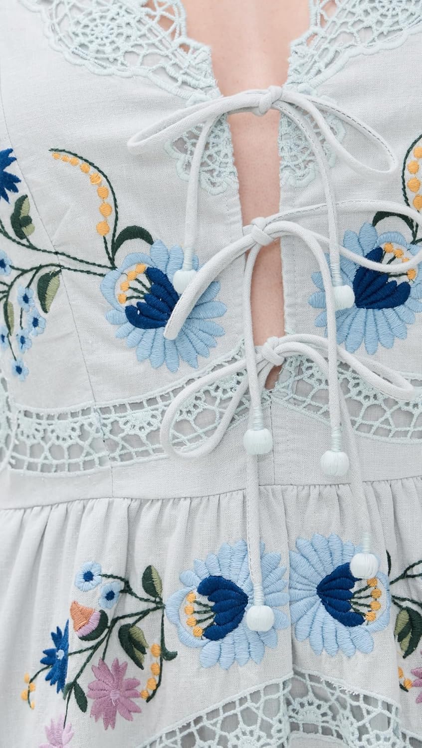 Sea Women's Celia Embroidery Slip Dress - Image 6