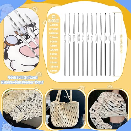 Miniatura 4 de Aeeque Kit de ganchillo para adultos principiantes, kits de ganchillo con 16 hilos, juego de 87 ganchos de ganchillo incluye ganchos de ganchillo de