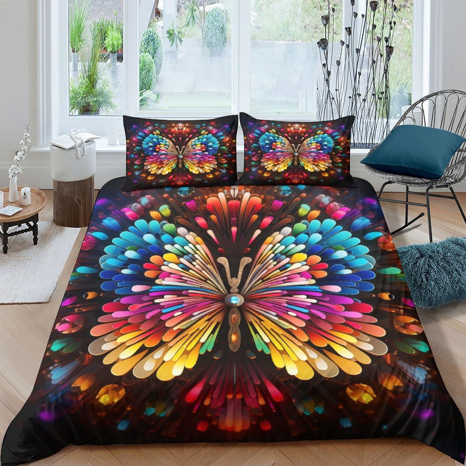Parure de lit king size 220 x 240 cm en microfibre douce