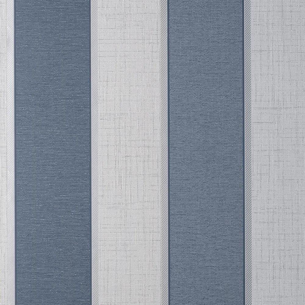 Larson Stripe Navy Silver papel texturizado de alta calidad con reflejos metálicos 4