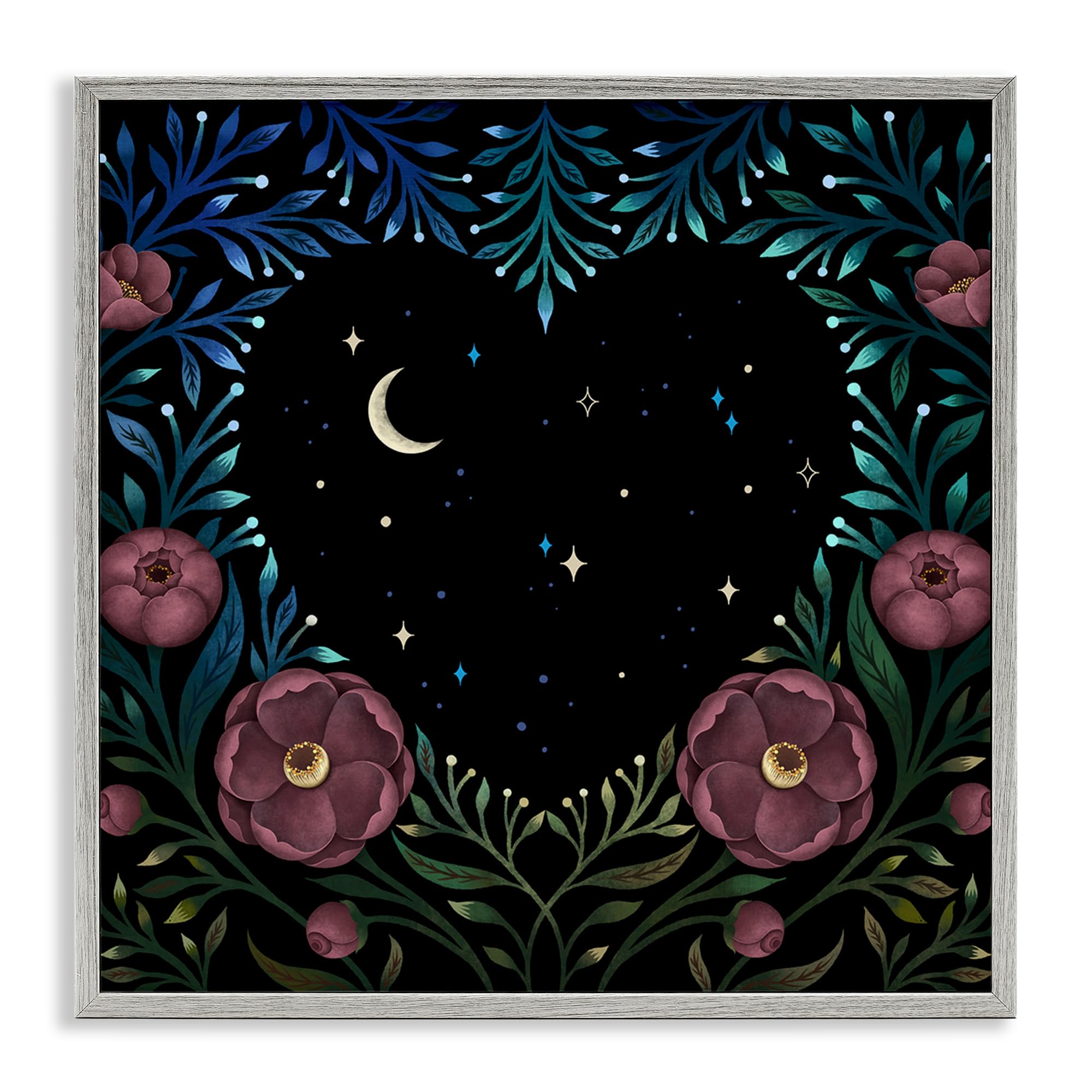 'Heart Night Sky Garden'| Framed Giclee Art