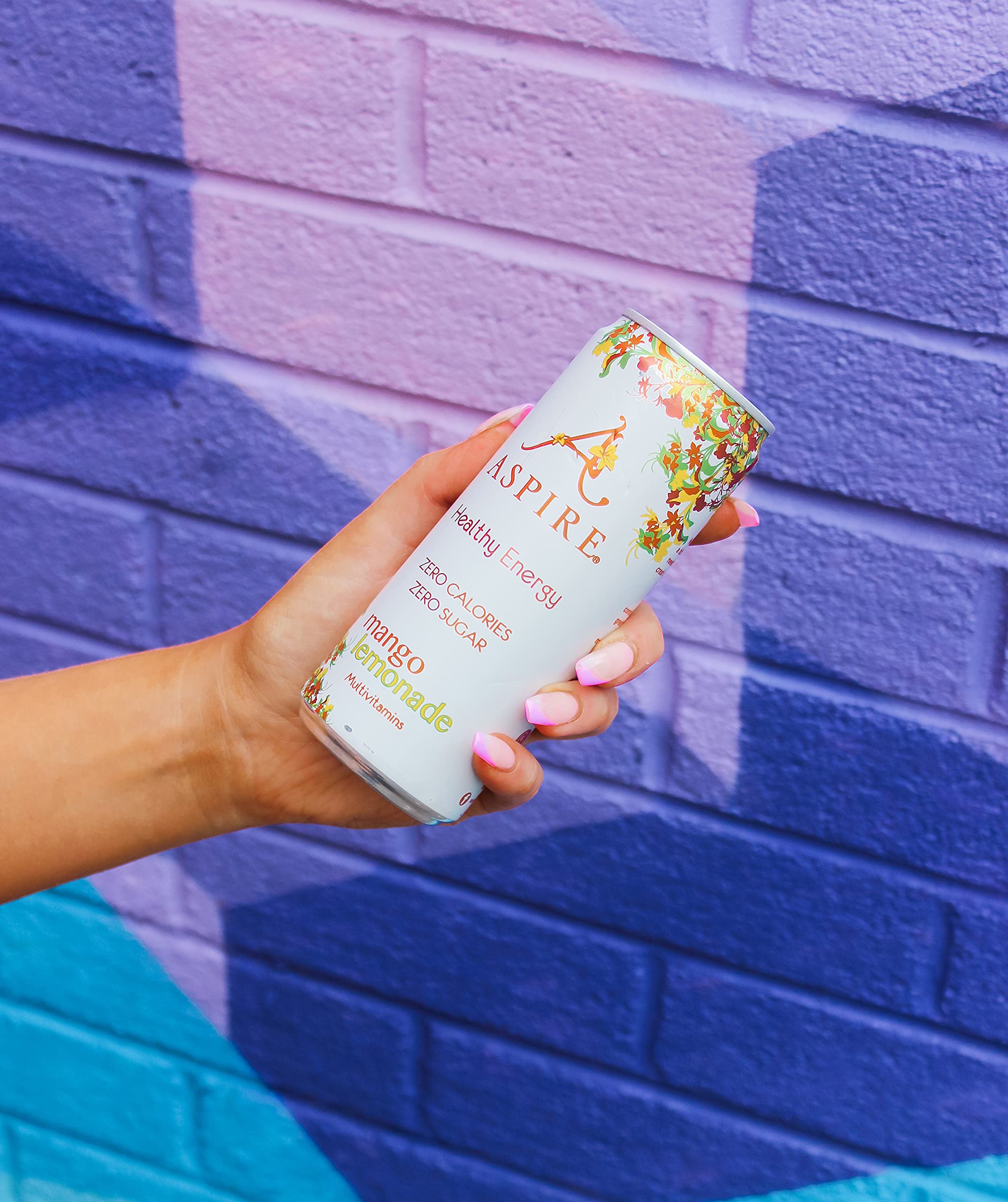 ASPIRE Healthy Energy Drink Mango Lemonade , 12 Pack Zero Calories