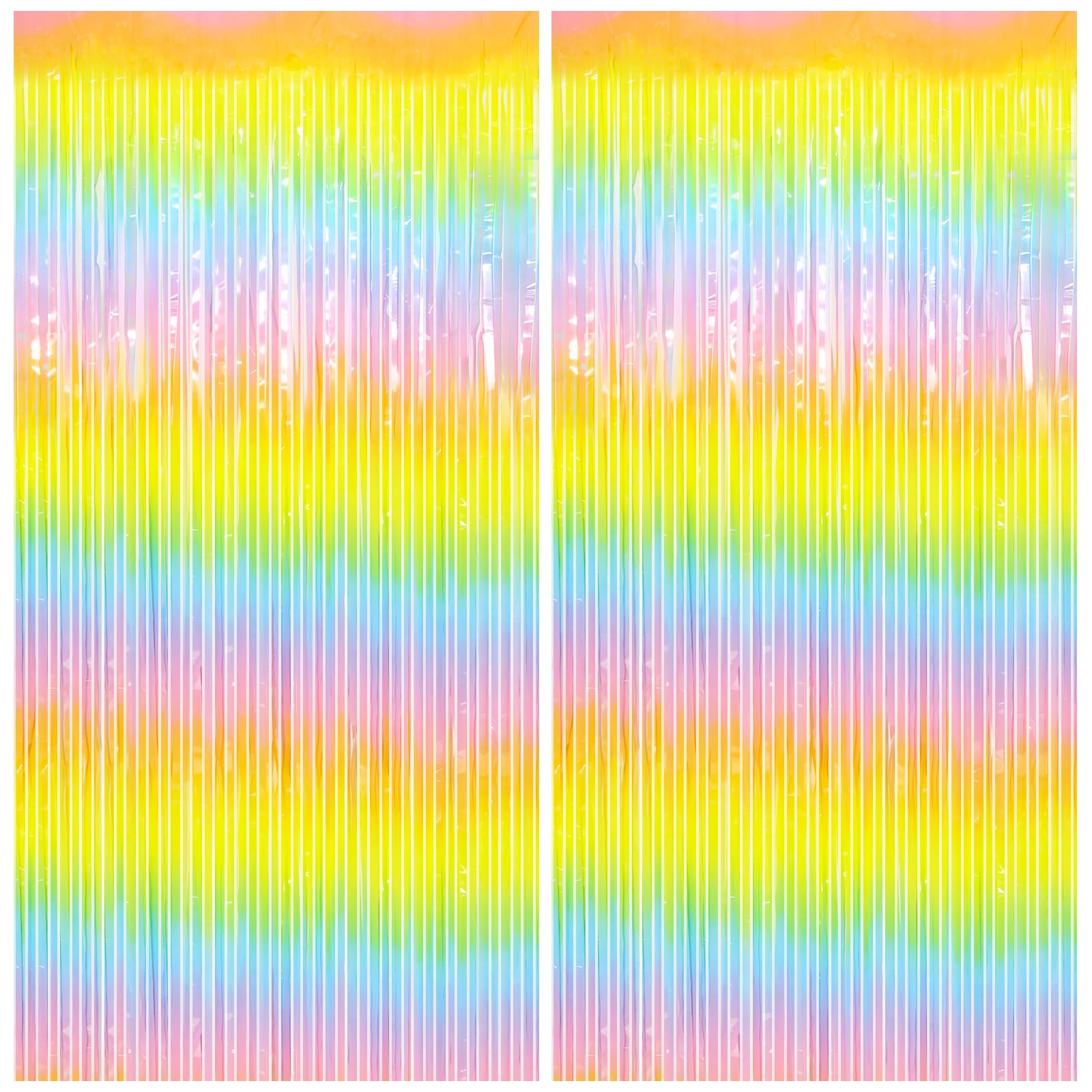 Thicken 8.2 FT Pastel Rainbow Party Backdrop Fringe Curtains Streamers