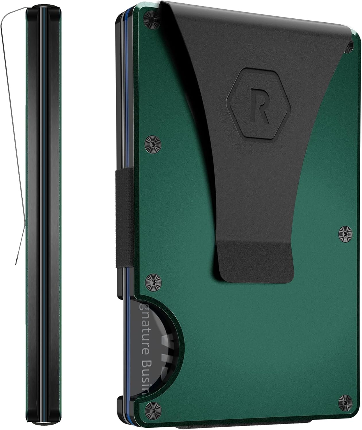 The Ridge Wallet - Slim Minimalist Compact Wallet and Card Holder| RFID Protected Front Pocket Wallets | Integrated Money Clip | Forest Green