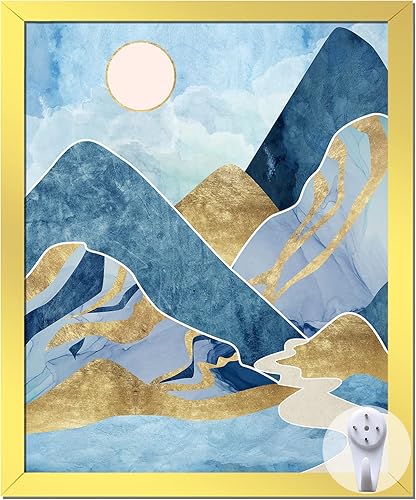 Miniatura 1 de keibiubu Marco de fotos dorado de 9 x 11 pulgadas para póster de fotos, lienzo, certificado, exhibición de documentos, horizontal o verticalmente,