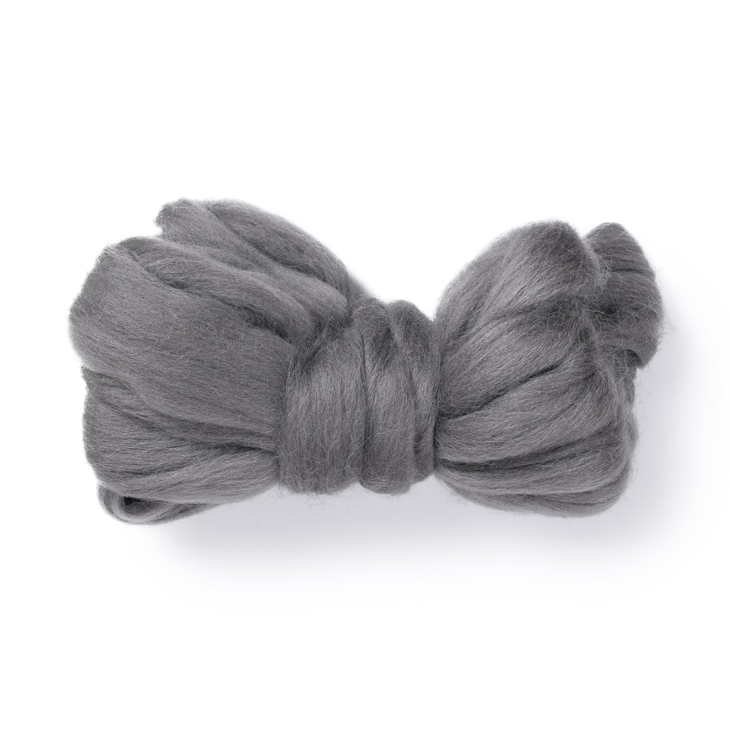 Kondoos Natural Wool roving, 2 OZ. Best Wool for Needle Felting and Wet Felting, handcrafts and DIY Spinning Projects, Wool Felting Supplies. Dyed Colors. (Graphite, 2 oz)