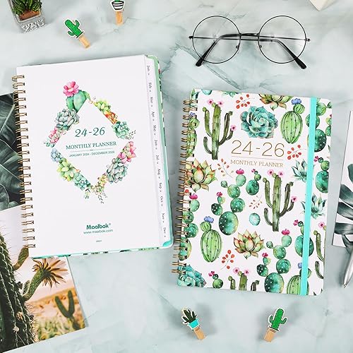 Miniatura 2 de Agenda mensual 2024-2026, agenda mensual de 3 años 2024-2026, enero 2024 a diciembre 2026, 8.5 x 6.4 pulgadas, pestañas, encuadernación de doble