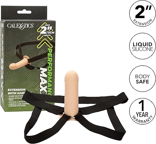 Miniatura 8 de CalExotics Performance Maxx Extensión con correa de arnés en la manga del pene - Marrón - SE-1633-45-3