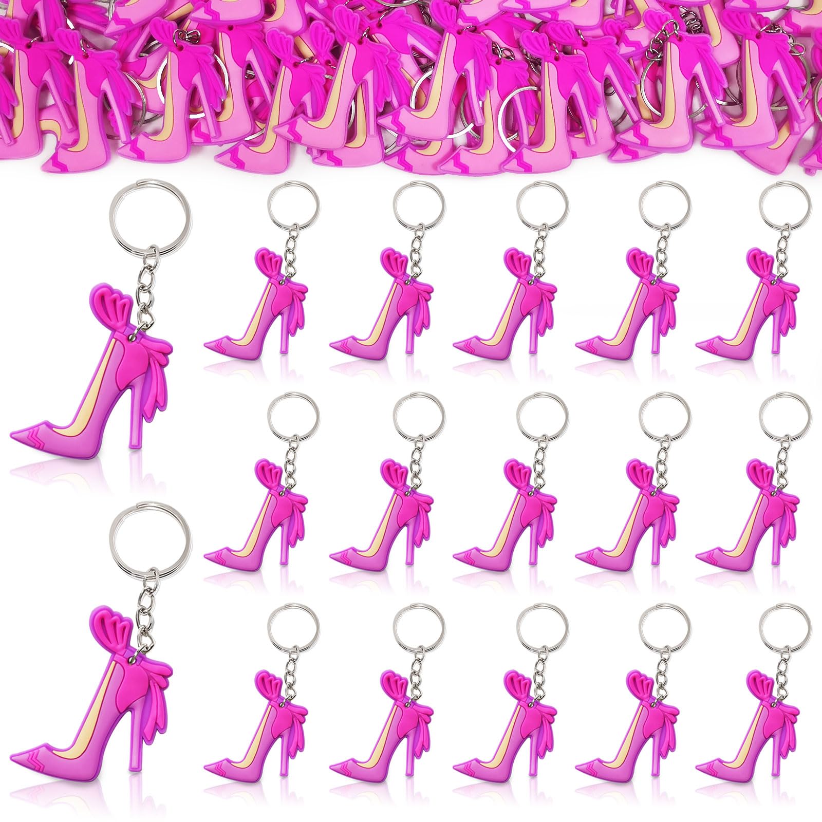 CiciBear 24 Pack Pink High Heel Party Decorations for Baby Shower, Kids Birthday, Girls Makeup Party, Bachelor, Engagement,Wedding,Bridal Shower, Gender Reveal