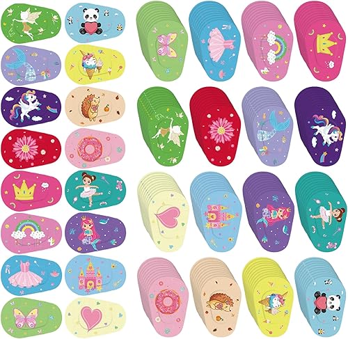 Timgle 160 parches adhesivos para ojos para niños y niñas, 16 estilos, parches para ojos de niños pequeños, a granel, sin látex, bloqueo de luz,