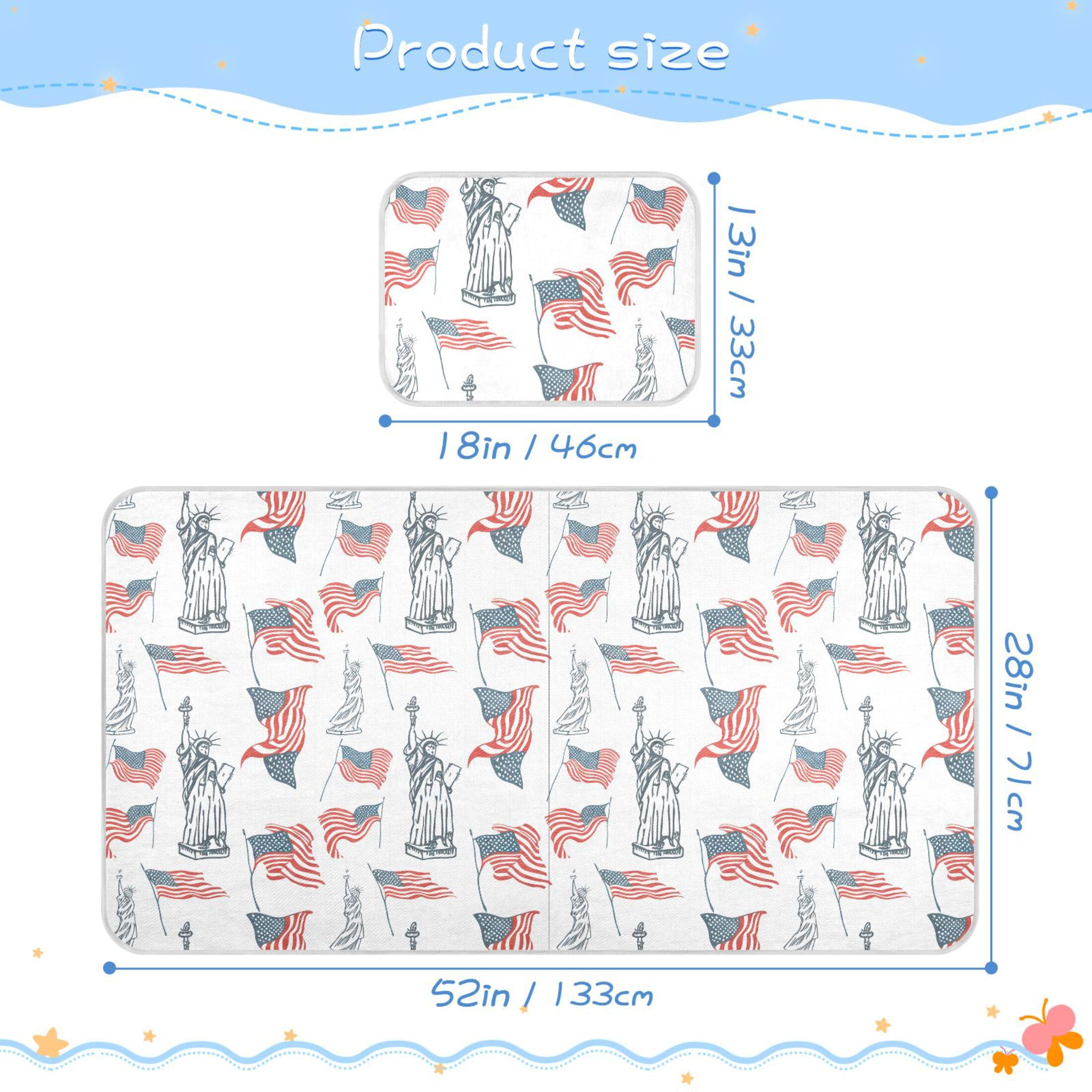 Takiito Statue of Liberty Baby Cooling Mattress Pad, Soft & Breathable Cooling Mat Keep Baby Cool in Summer 28x52 in, Nursery Essential