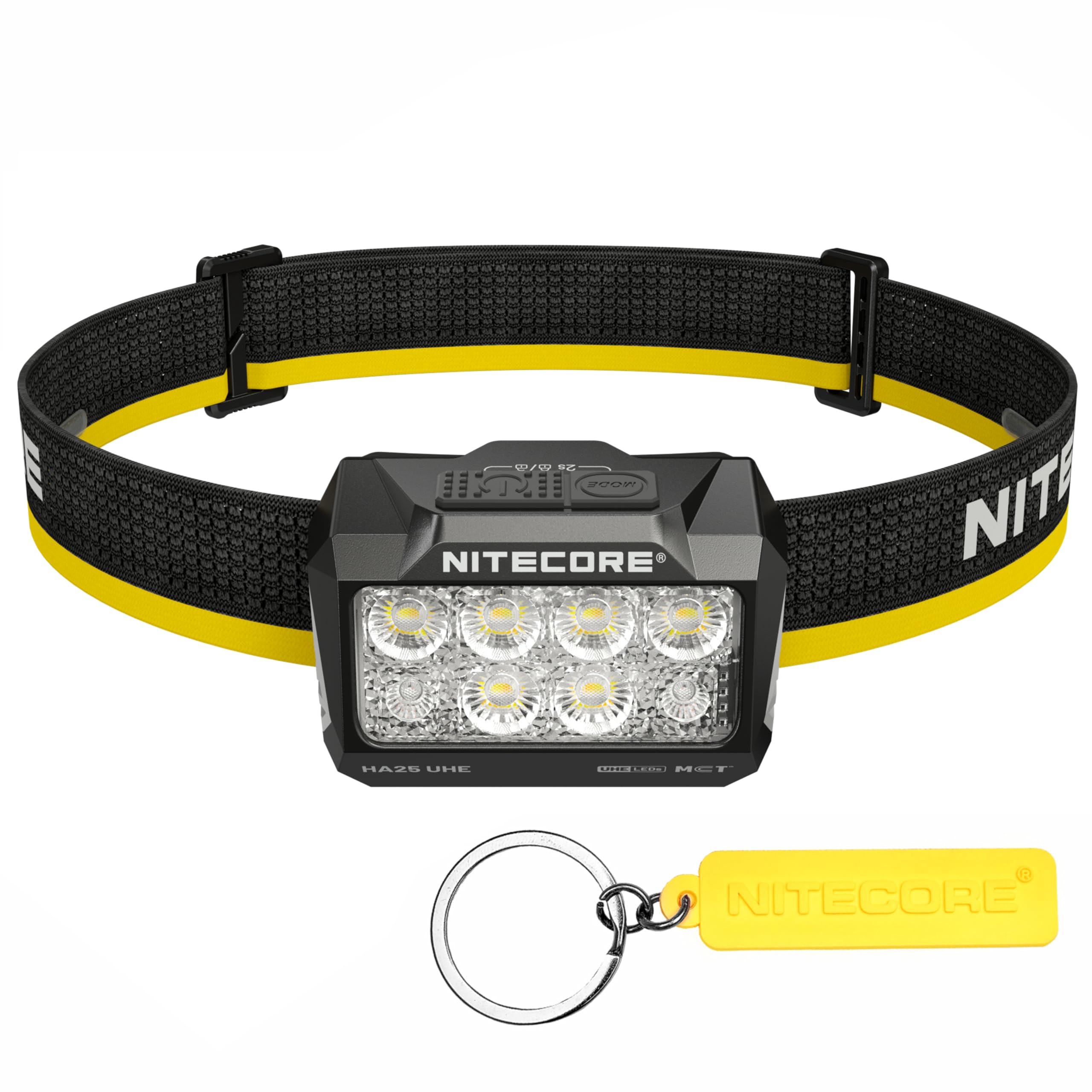 Nitecore HA25 UHE 800 Lumen Multiples Températures de couleur Lampe frontale d'extérieur avec batterie HLB1500, étiquette