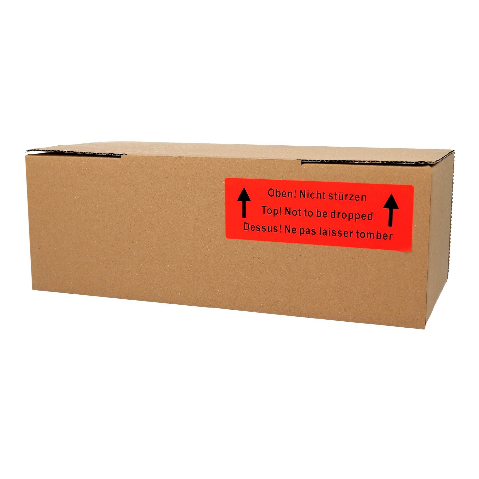 Labelident Warnetiketten 150 x 50 mm - Paket Aufkleber Oben! Nicht stürzen! Top! Not to be dropped! Dessus! - 1.500 Versandaufkleber auf 3 Rolle/n, Versandetiketten selbstklebend