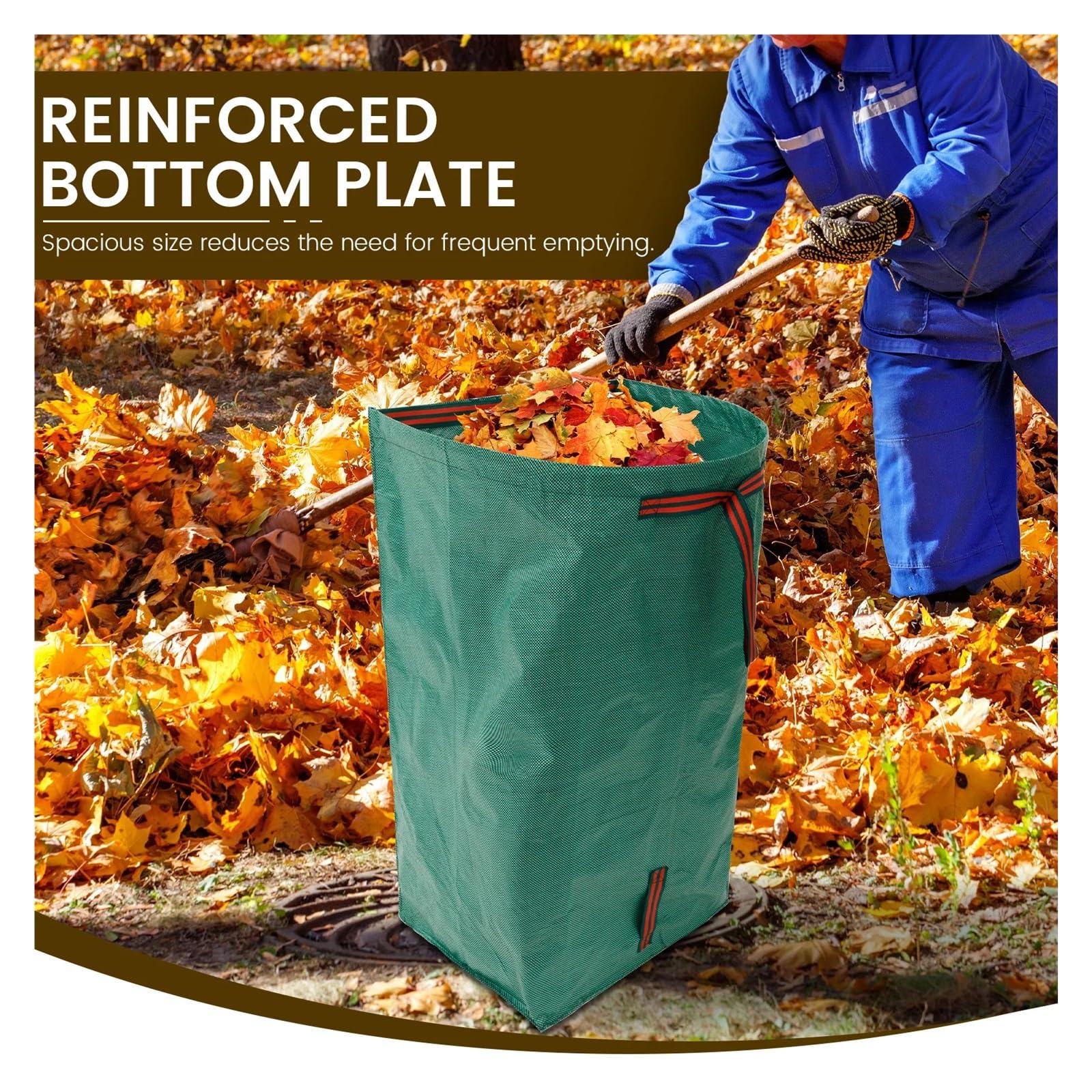 Recoge Hojas Jardin Bolsas for residuos de jardín (2 unidades, 270 l, gran capacidad, con 3 asas resistentes, reutilizables, impermeables)