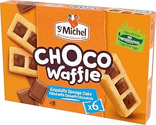 St Michel - Choco Waffle - Sponge Cake with Chocolate Coating - 6 Portions - 180 G