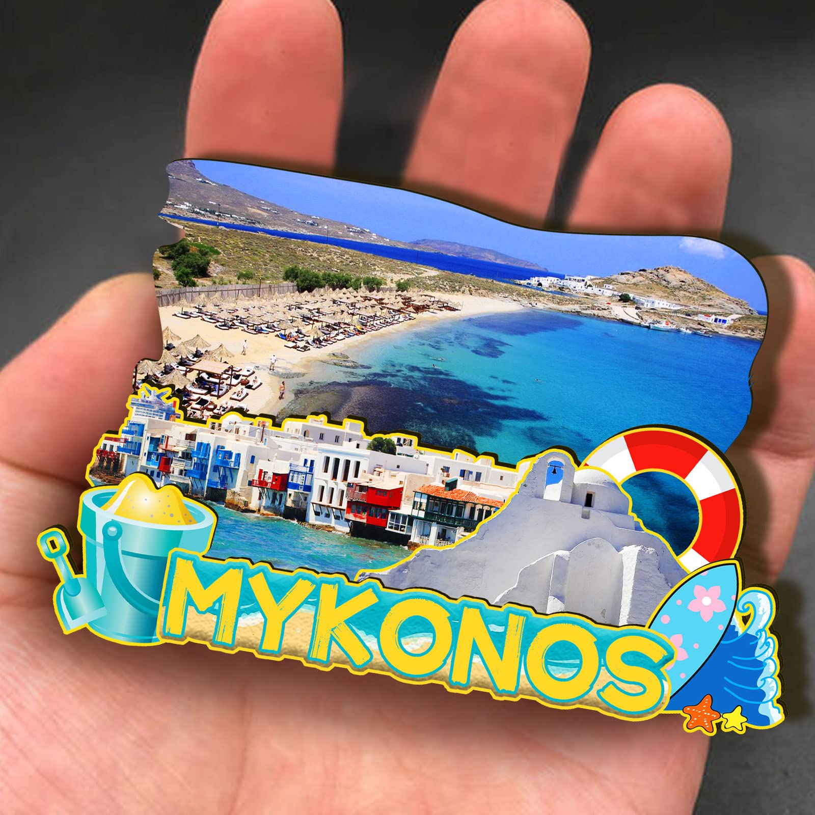 Calamita Frigo Mykonos Grecia - Design Isola Con Mulini 5.4x7.8cm - Foto 9