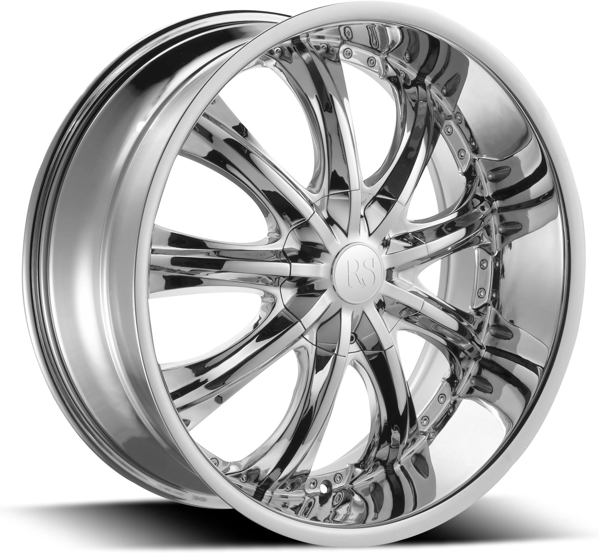 22" Inch Red Sport RSW33 Chrome Wheels Rims Only | Set of 4 | Includes Free Wheel Club LA T-Shirt | Fits Audi Mercedes BMW Infiniti Dodge Cadillac Chevy Ford Lexus Tesla Nissan Hyundai