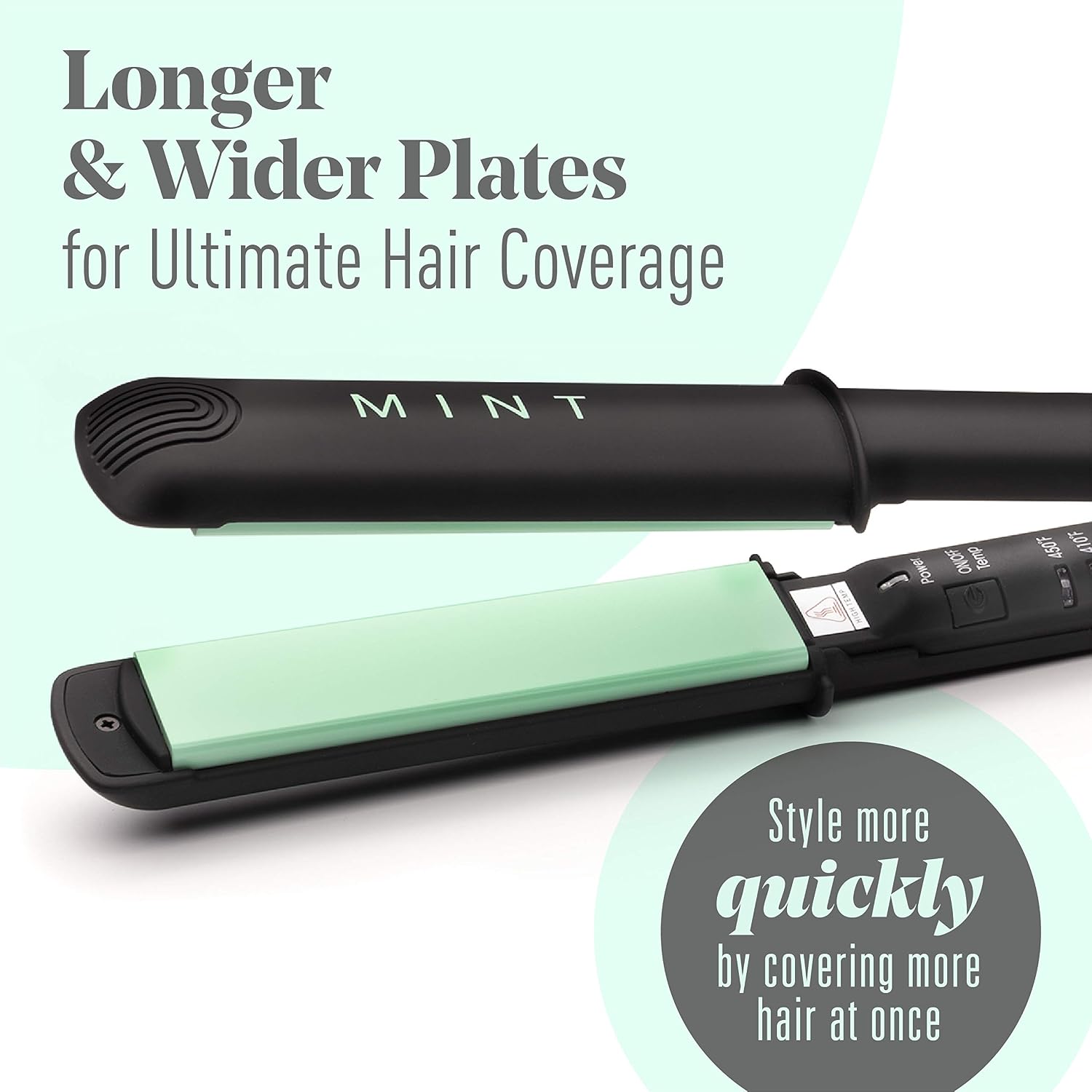 Amazon.com: Plancha plana profesional de calor seguro diseñado para cabello  fino a medio por MINT | Tamaño de salón de calidad: 1.0 in más largo y 10%  más ancho de cerámica turmalina