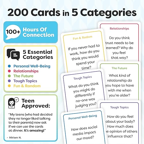 Miniatura 3 de 200 tarjetas de conversación familiar – Deja los teléfonos y conecta con la familia – Conocerse mejor con charlas significativas – Deja que los