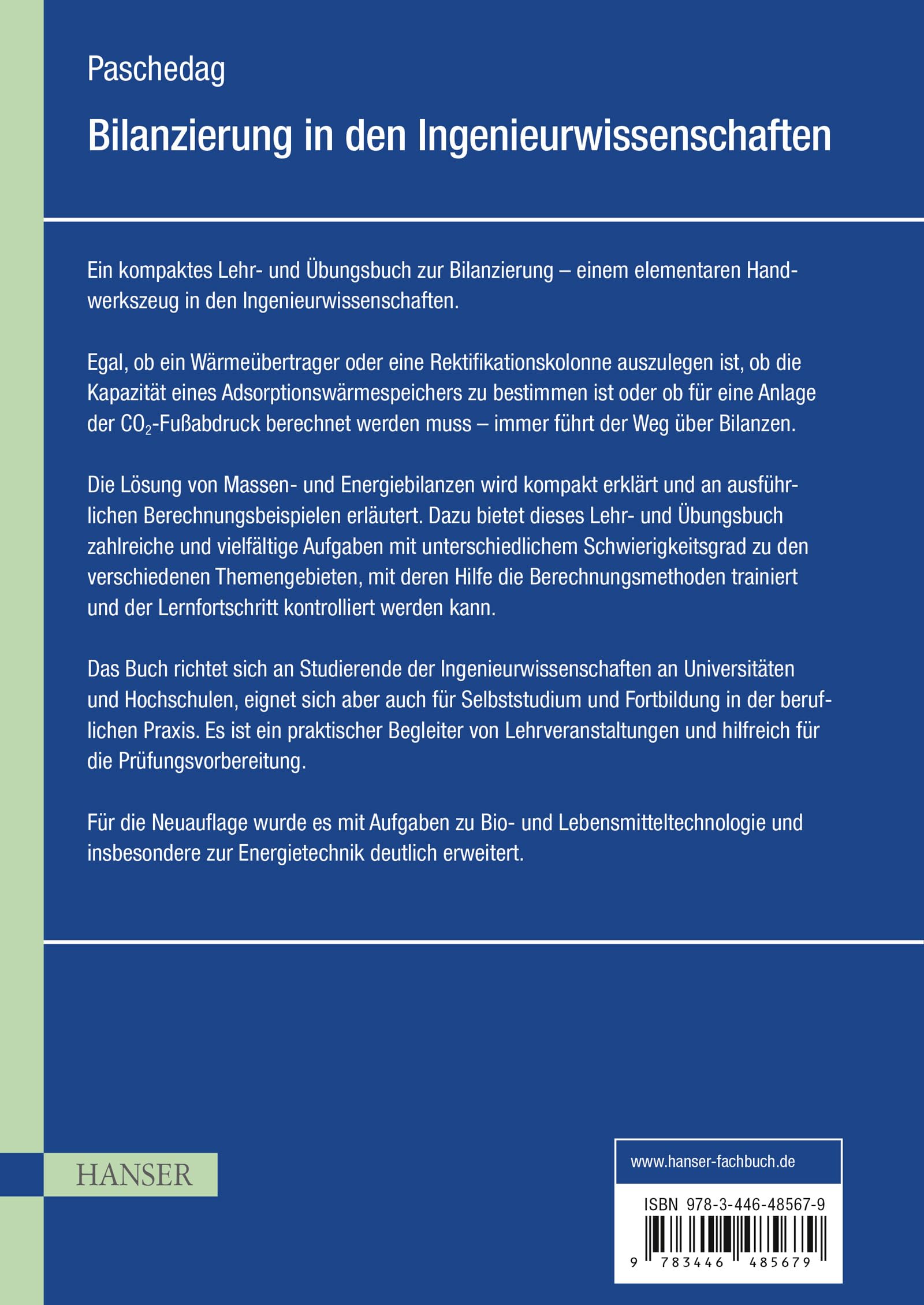 Bilanzierung in den Ingenieurwissenschaften: Massen- und Energieerhaltung - Grundlagen, Aufgaben, Lösungen