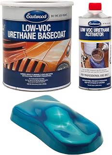 Eastwood 4:1 Caribbean Bay Blue Pearl 2K Basecoat and Activator Automotive Spray Paint Kit Makes 5 Sprayable Quarts