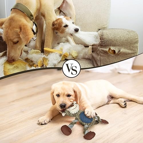 Miniatura 5 de BUYPOW Juguetes navideños para perros grandes, paquete de 3 juguetes de peluche chirriantes para perros medianos y pequeños, juguetes de peluche