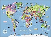 Vista 1 de Rompecabezas de Ravensburger. Conjunto de 60 piezas del mapa del mundo