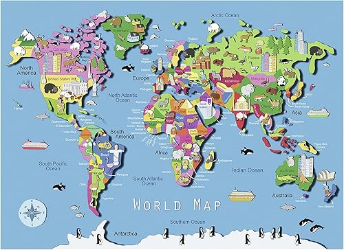 Rompecabezas de Ravensburger Conjunto de 60 piezas del mapa del mundo disponible en Yaxa Colombia