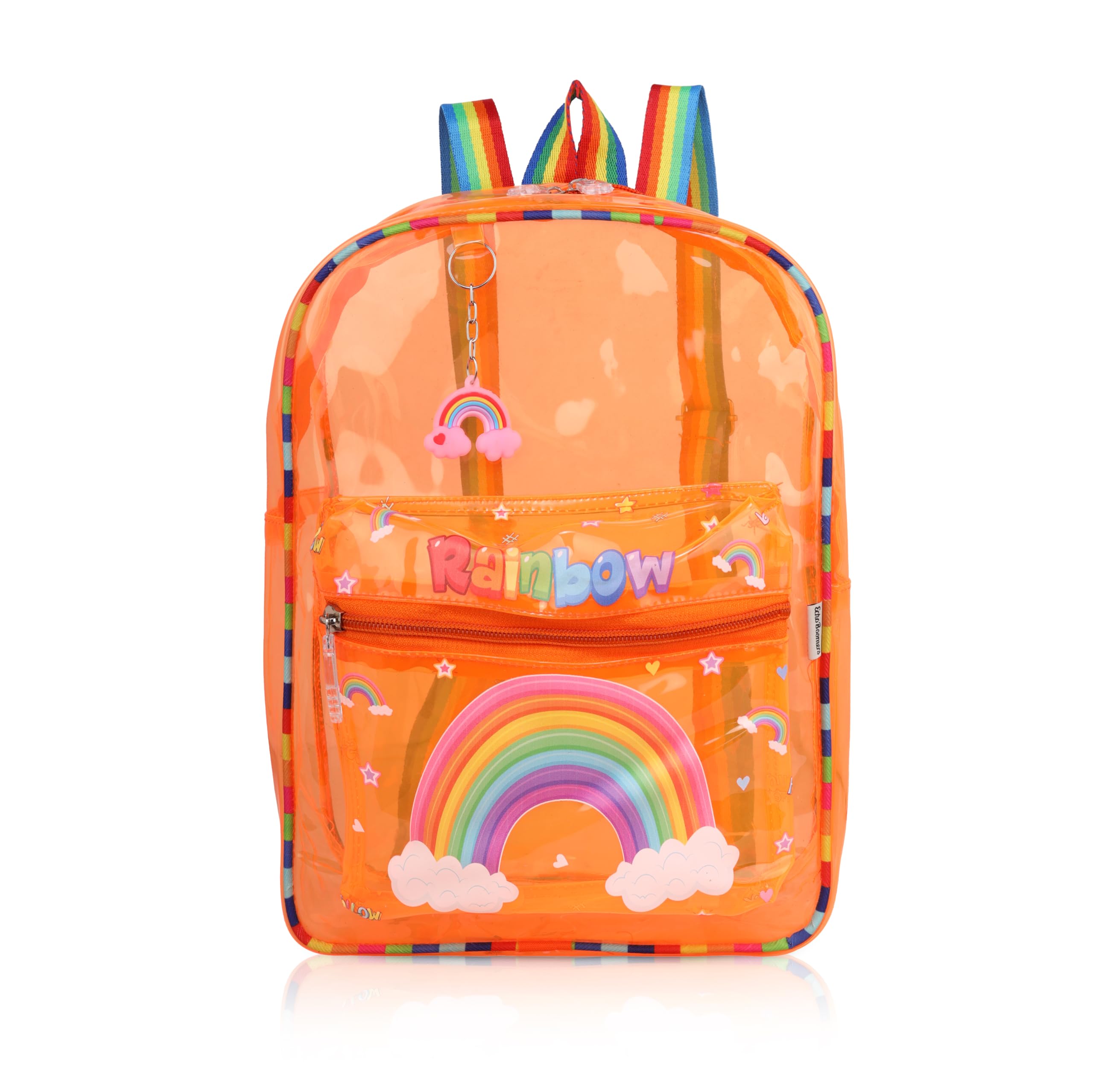 Echo Boomers Jelly Backpack Stylish & Lightweight Transparent Bag with Space Walk Print, Soft Plastic, Adjustable Straps, Sturdy Handle, Premium Zipper & Versatile Design.-image-15
