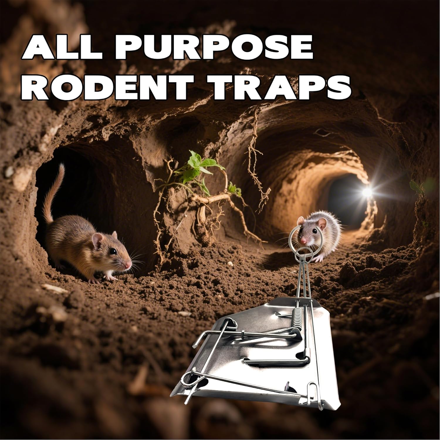 Gopher Trap Set, Pack of 4 Ground Mole Traps for Outdoor Garden Lawns
