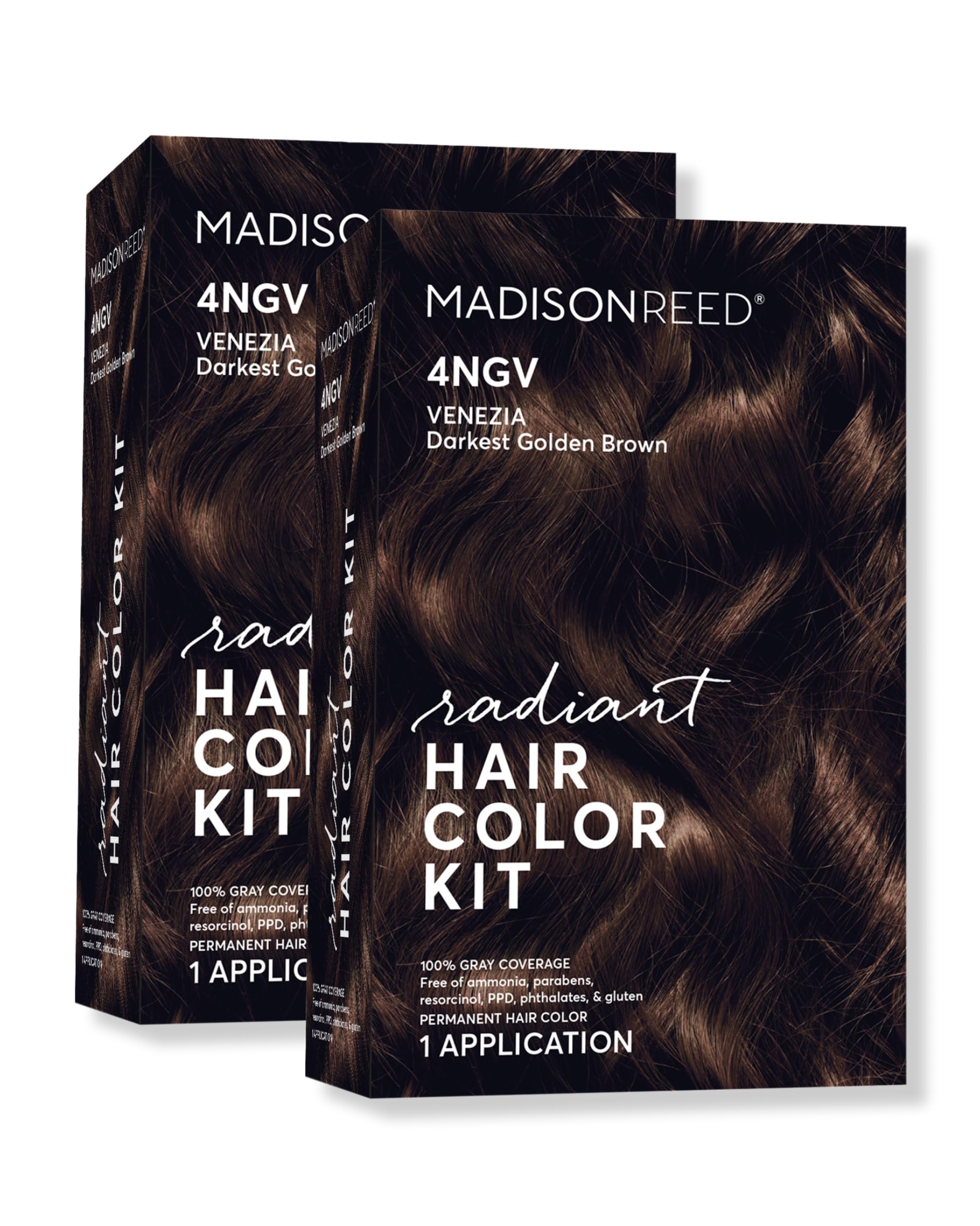 Madison Reed Radiant Hair Color Kit - 4NGV Darkest Golden Brown with Warm Tones (Venezia Brown), Dimensional Gray Hair Blending Permanent Hair Dye,