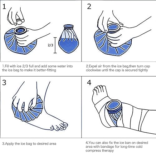 Miniatura 6 de elitehood Bolsas de hielo reutilizables para agua caliente para lesiones, terapia de frío y calor y alivio del dolor con envoltura elástica