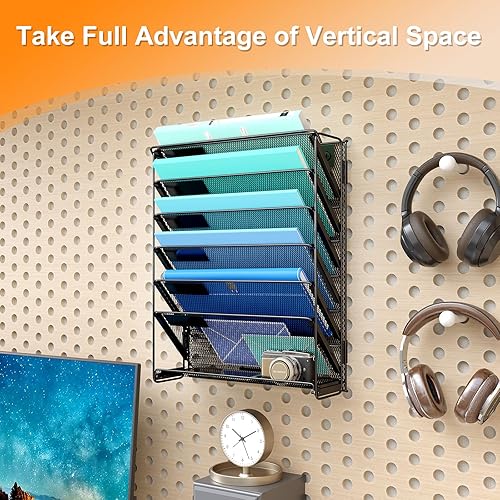 Miniatura 7 de Kuntine.B Organizador de archivos de pared (negro, 7 niveles)