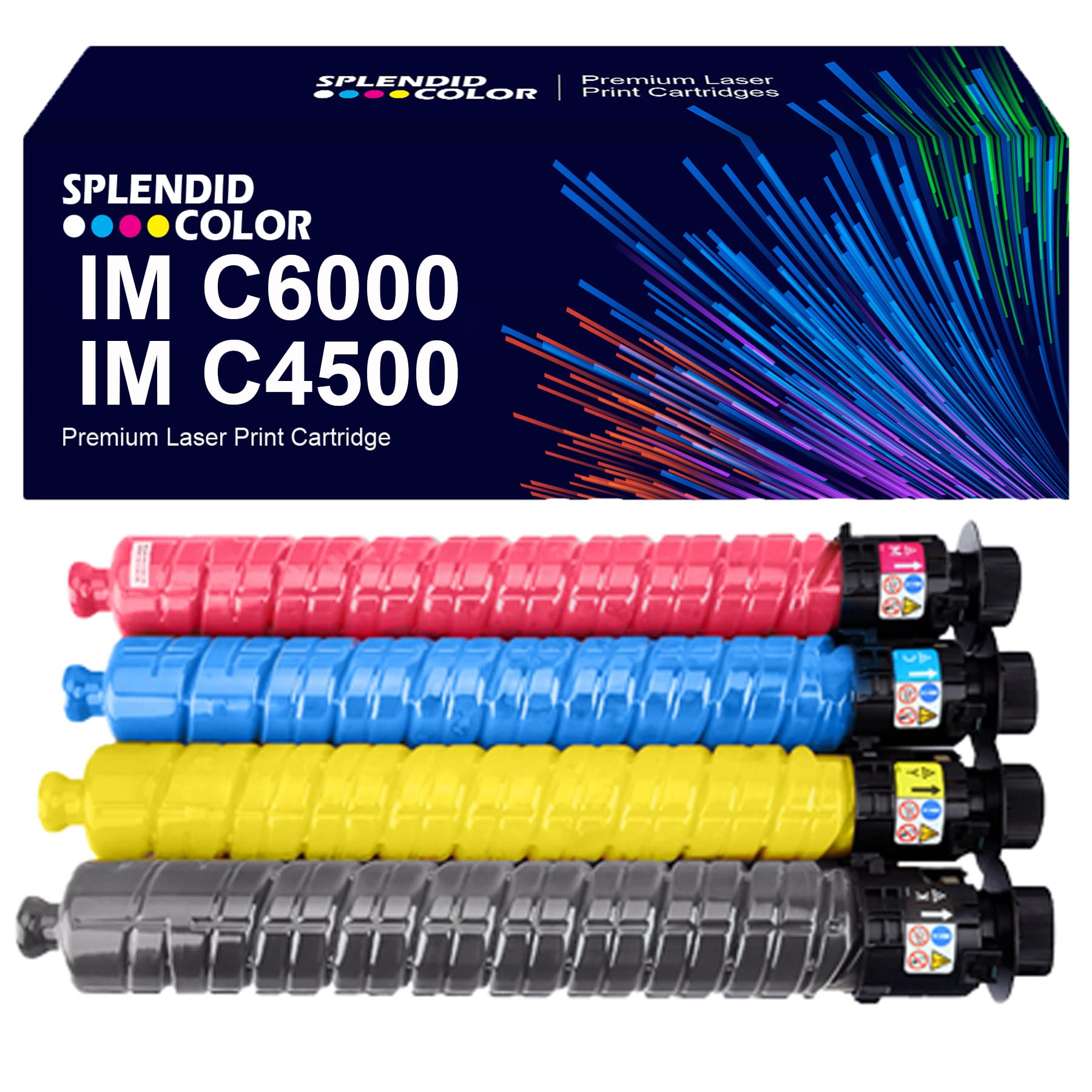 IM C4500 IM C6000 Toner Cartridge High Capacity Compatible for Ricoh 842279 842280 842281 842282 Replacement for Ricoh Lanier Savin IM C6000 C4500 IM C5500 Printer