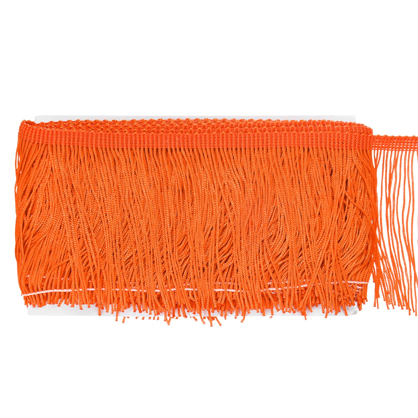 Chainette Fringe Trim, 5 Yards of 4" Polyester Braid Tassel Trim for DIY Crafts/Latin Dress/Lamp Shade Decoration/Wedding Dress/Sewing/Clothing Fringe Thread Yarn [Orange Red]