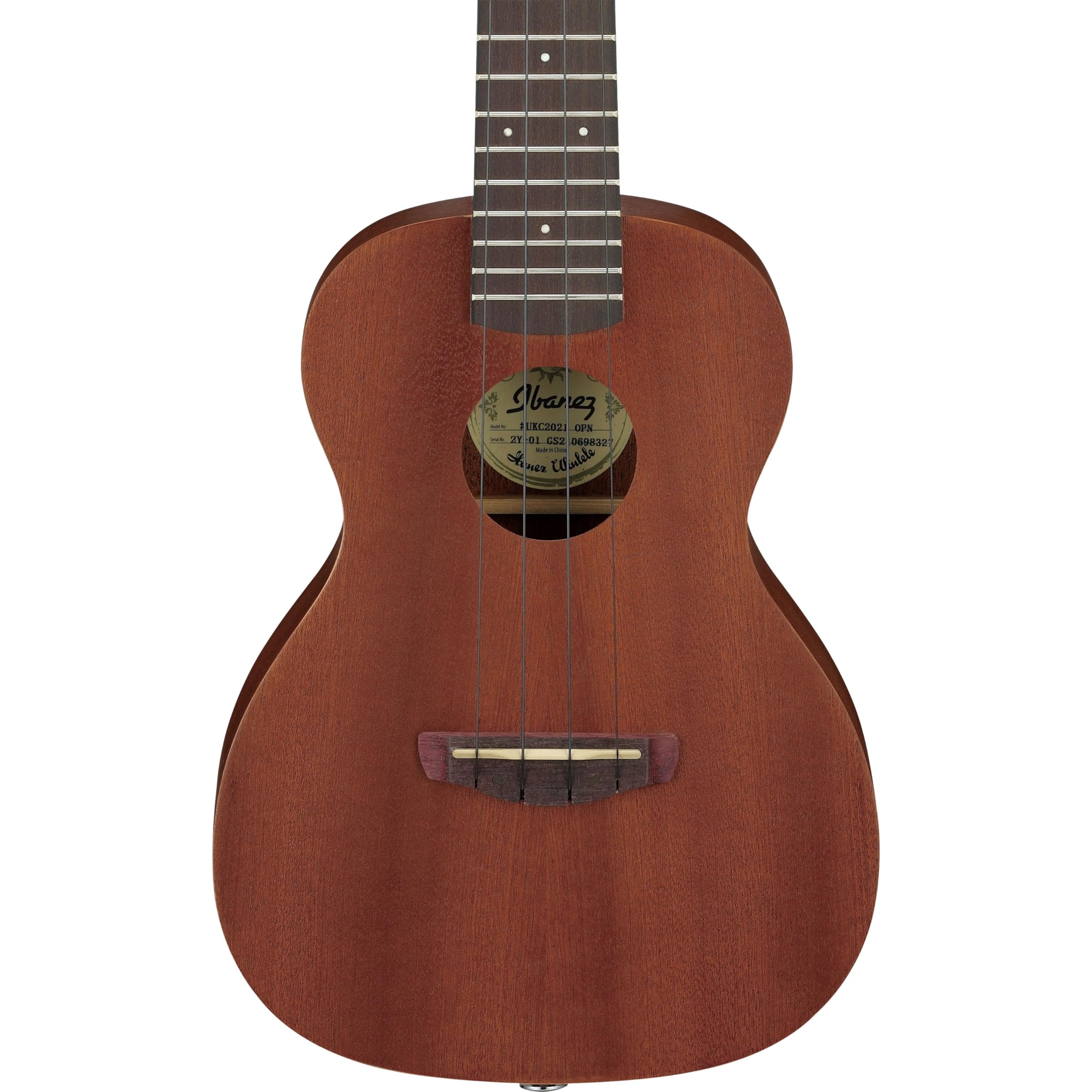 Ibanez UKC100-OPN Ukulélé Concert 4 pièces Open Pore Natural avec sac de rangement