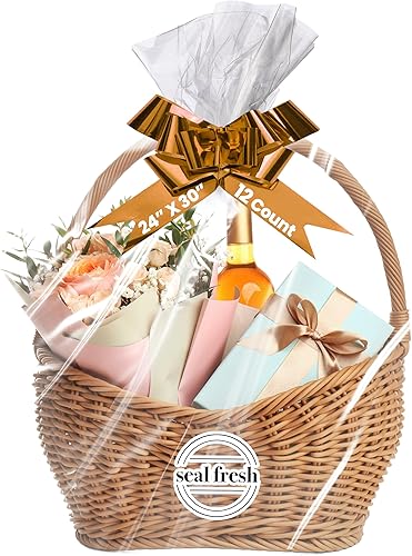 Miniatura 1 de Bolsas de celofán extra grandes  24 x 30 pulgadas (25 unidades)  Bolsas transparentes para envolver cestas, bolsas de regalo de celofán, bolsas de