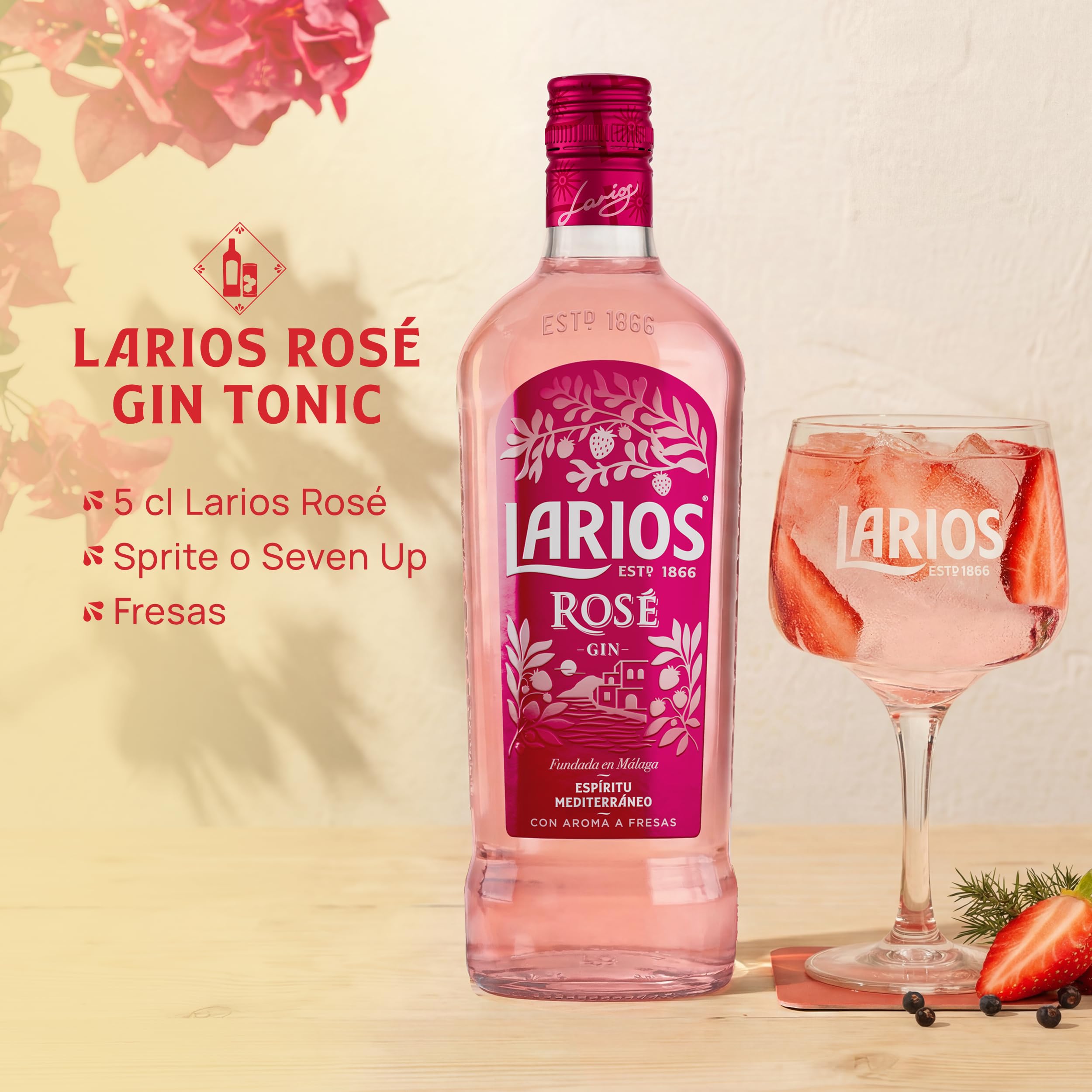 Larios Rosé Ginebra Premium Mediterránea 70cl