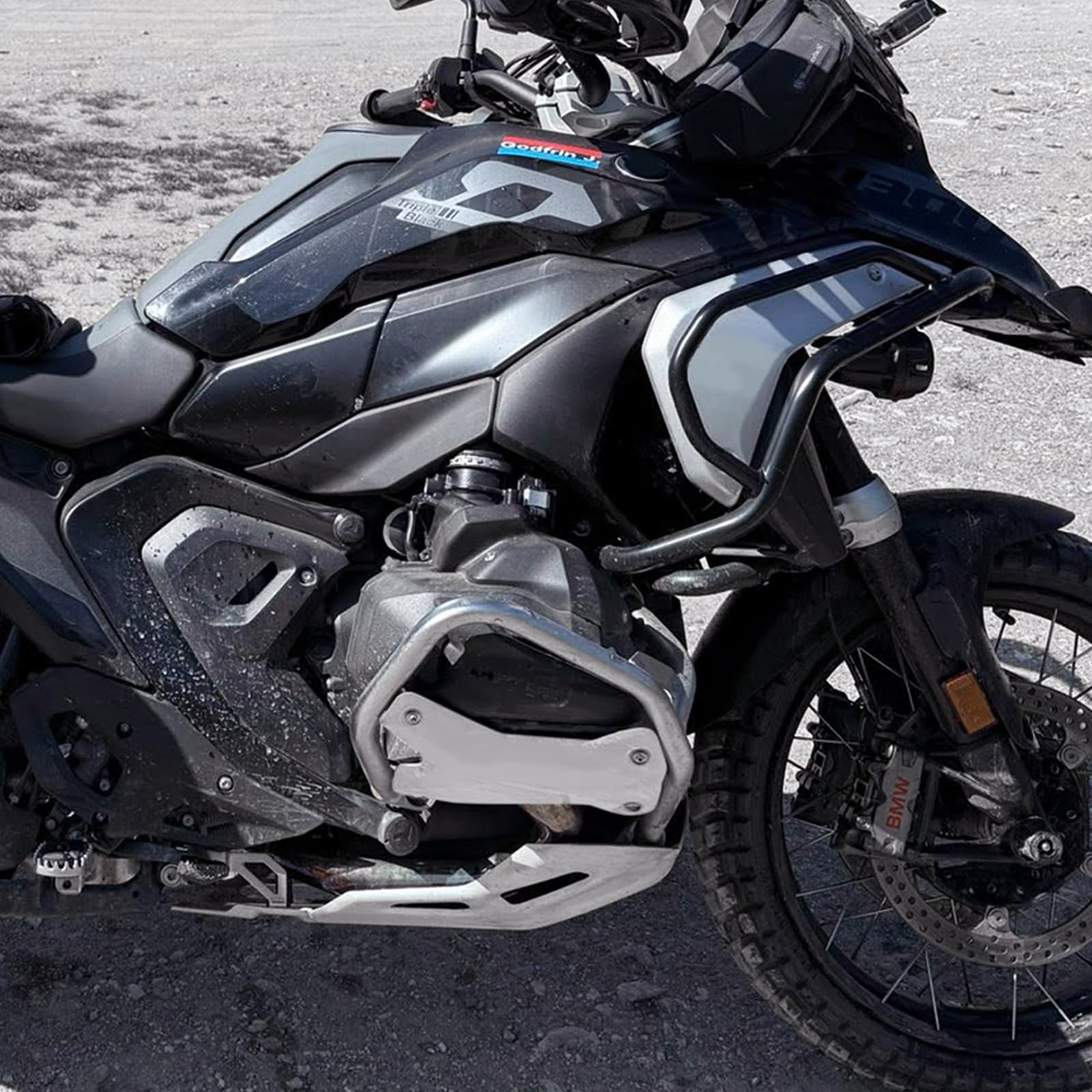 Barra de protección del motor de la motocicleta compatible con BMW R1300GS / R1300GS Adventure (2023-2025) R1300GS ADV R1300GSA, barra de protección del motor de acero inoxidable (negro)