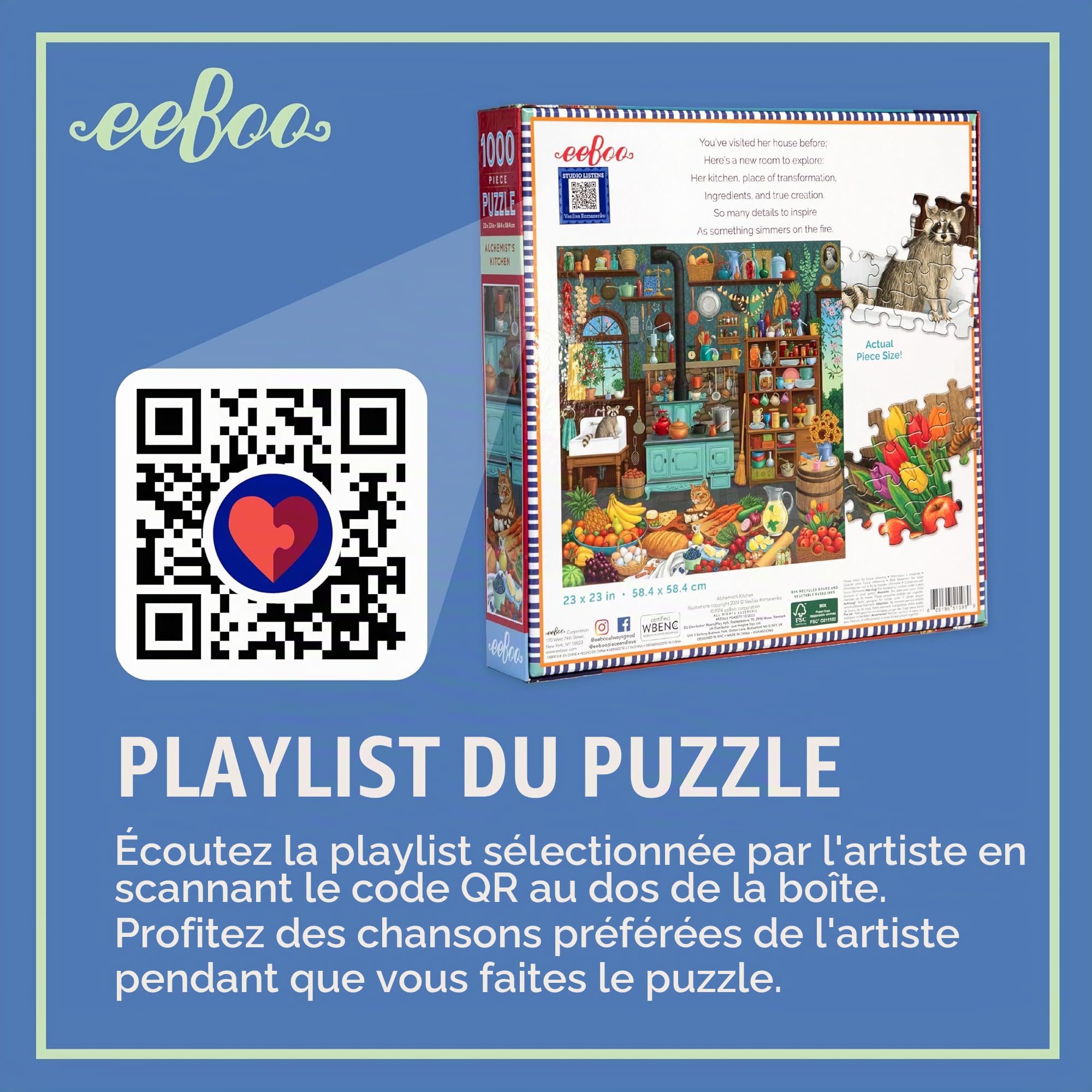 EEBOO - ALCHEMIST'S Library - Puzzle Adulte 1000 pièces - Illustration fascinante sur la librairie du mystérieux alchimiste - PZTAHL