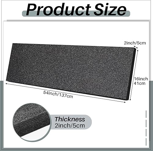 Miniatura 2 de Ramede Hoja de Espuma de Polietileno Personalizable 54 x 16 x 2 Pulgadas Almohadilla de Inserción de Espuma Negra para Estuche de Empaque de Armas,