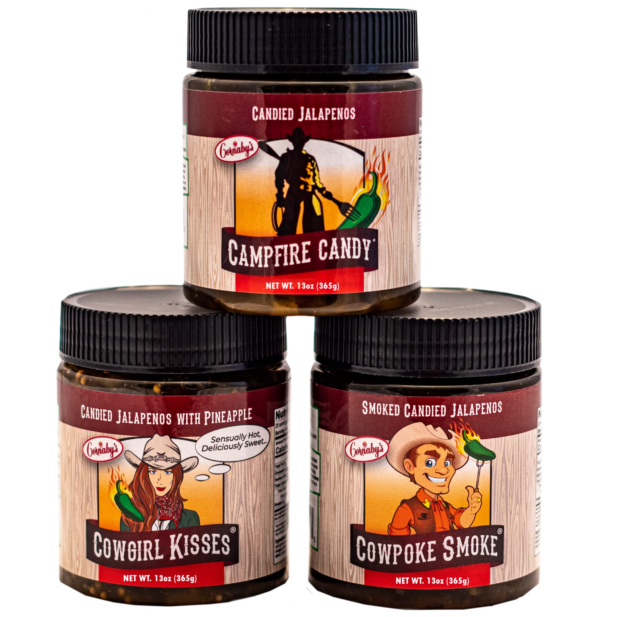 Cornaby's Jalapeno Peppers Sweet Relish, 3 Flavor Variety Pack, Gluten Free, Non-Gmo