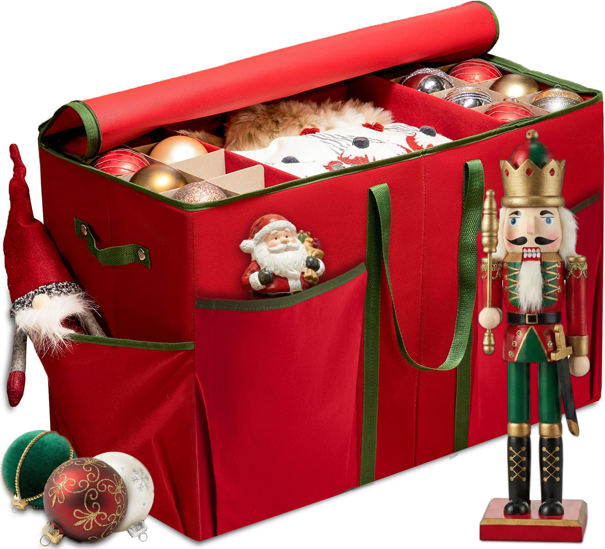 Amazon.com: ZOBER Large Christmas Ornament Storage Box - Stores 80