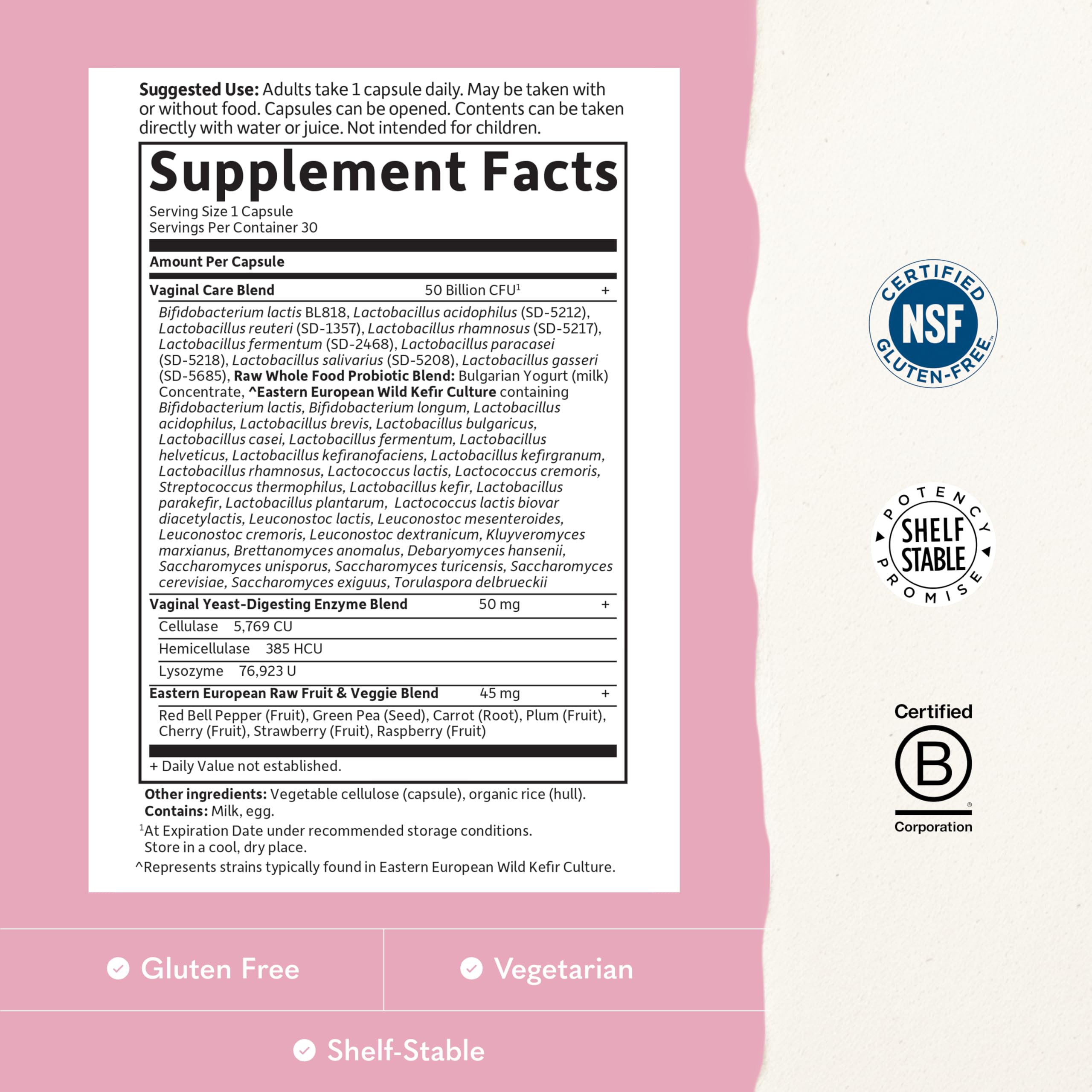 Garden of Life Raw Probiotics Vaginal Care, 50 Billion CFU, Shelf Stable — Amazon image 3