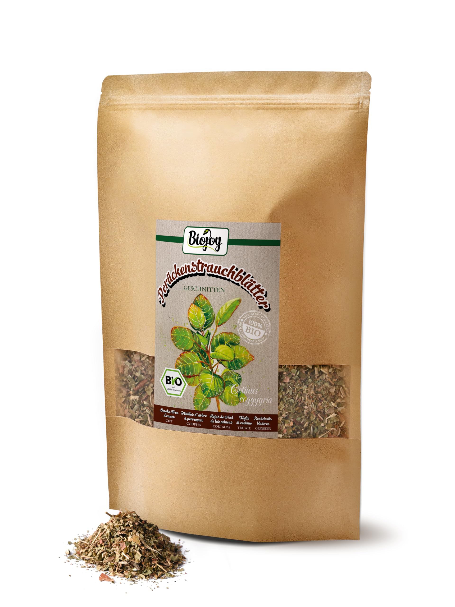Biojoy BIO Liście perukowca, suszone, herbata z perukowca, 500 g | Herbata ziołowa sypka, cięte, Cotinus coggygria L.