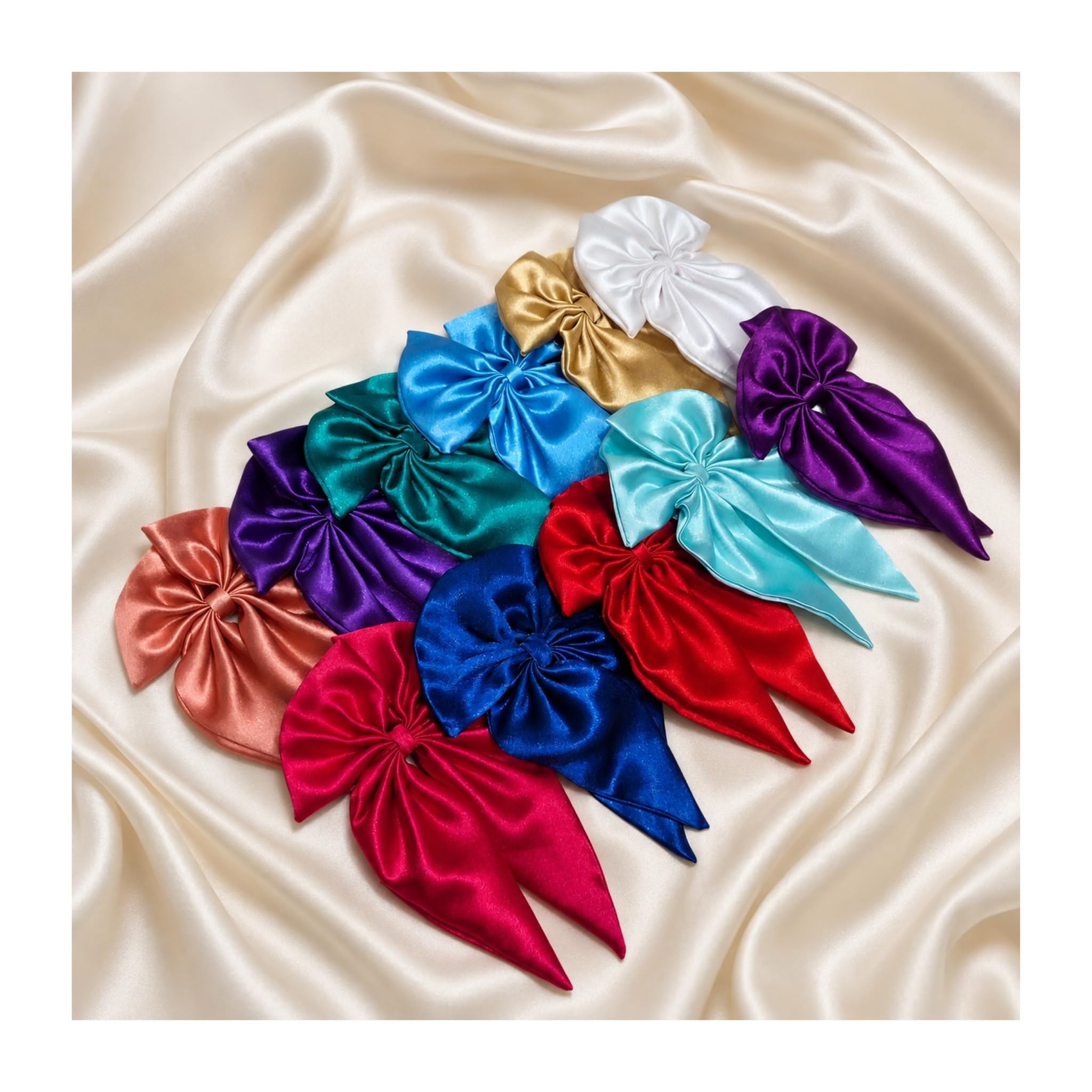 Bow Hair Clips for Girls & Women – Soft Fabric, Lightweight, Strong Hold, Cute Hair Accessories, Random Multicolor (12)-image-26