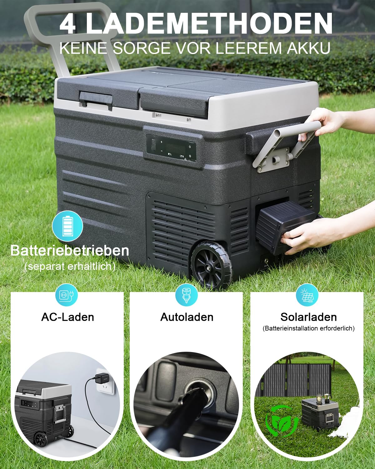 ELECAENTA Kompressor Kühlbox 40L, Tragbar Auto Kühlschrank Elektrisch -20°C bis 20°C, Dual Zone Unabhängige Kontrolle Gefrierfach APP-Steuerung für Lastwagen, Boot, Wohnmobile und Angeln
